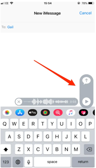 how to send voice message on iphone